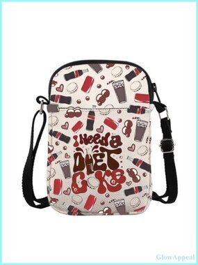 Waterproof Polyester Messenger Bag Crossbody Fizzy Drink Soda Lover Gift
